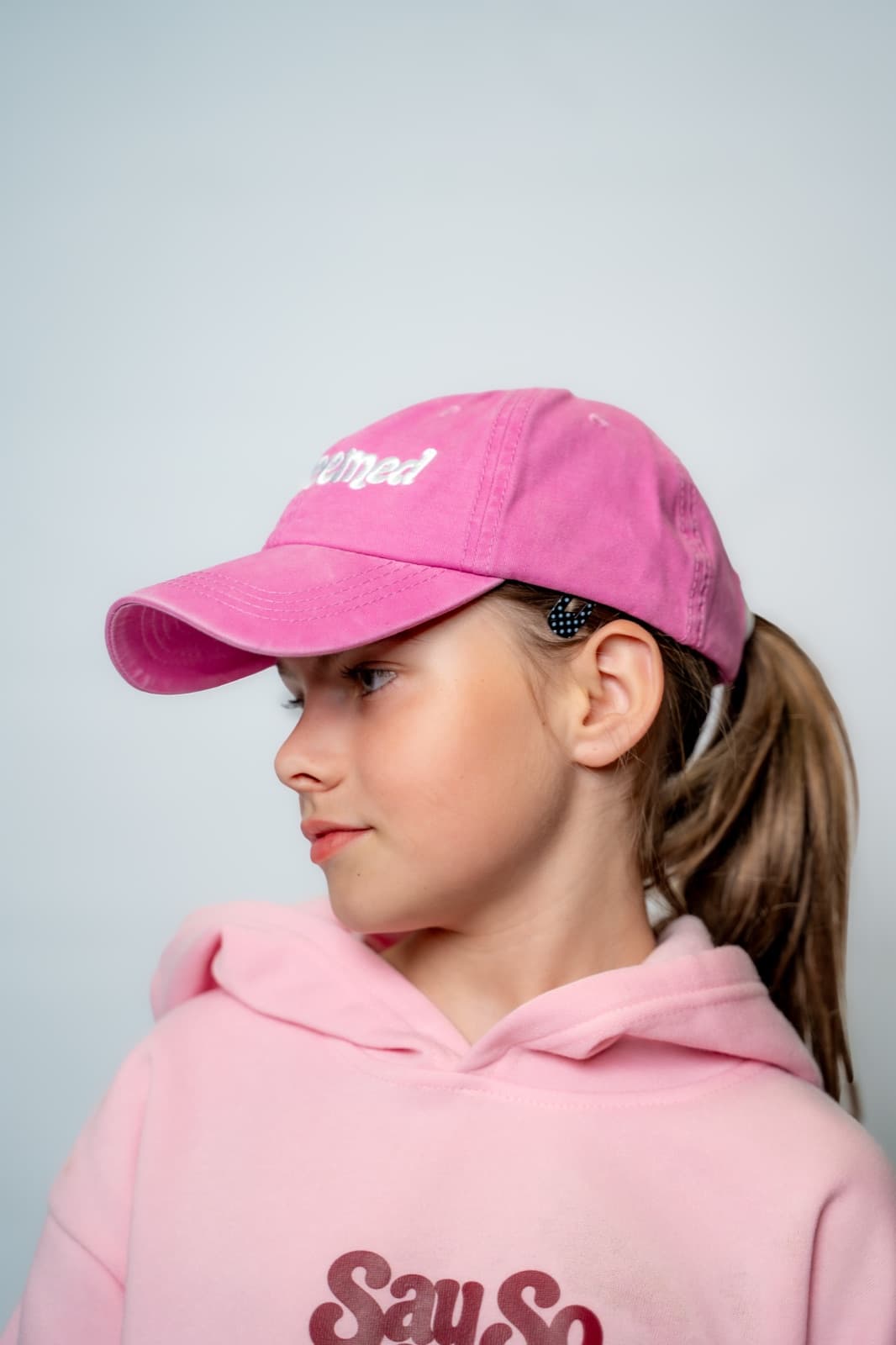 Pink Washed Redeemed Kids Cap