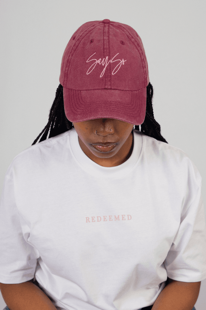 Burgandy Washed Say So Cap