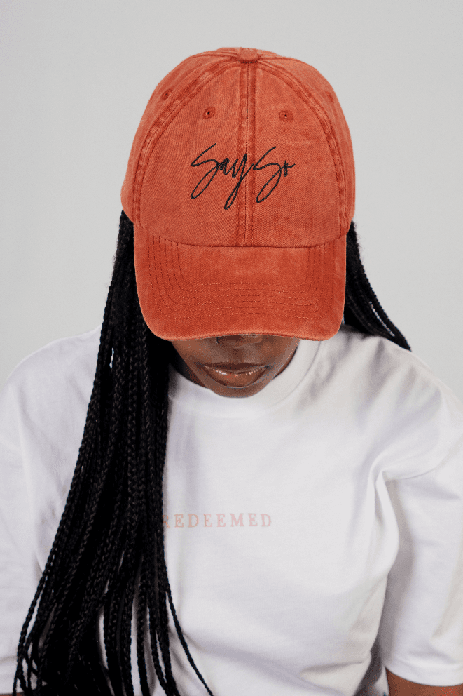 Burnt Orange Washed Say So Cap