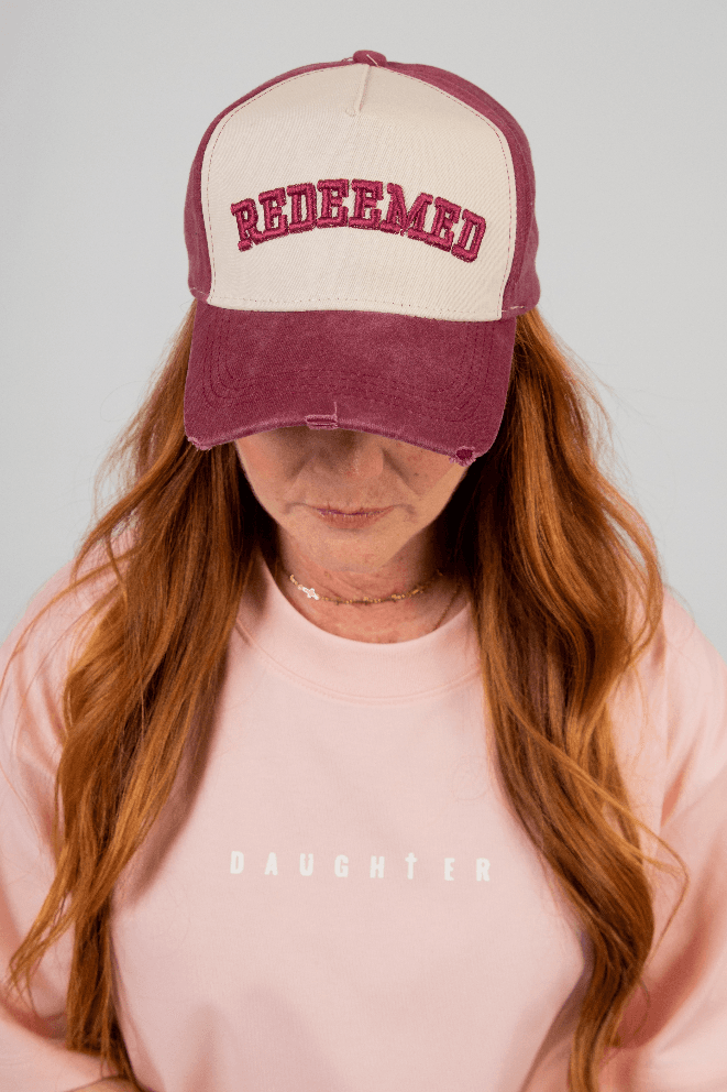 Burgundy Washed Redeemed Cap