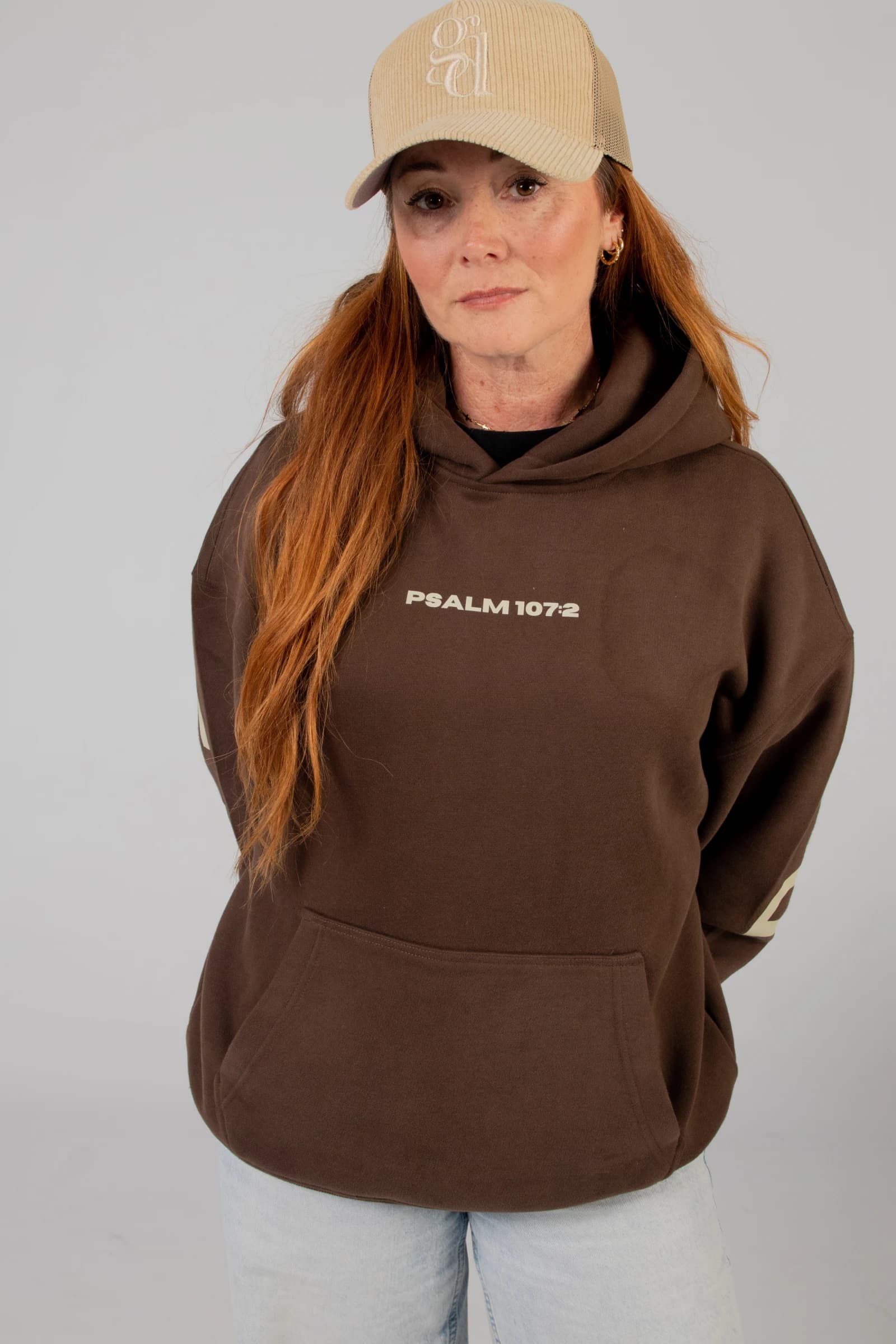 Brown Psalm 107:2 Hoodie