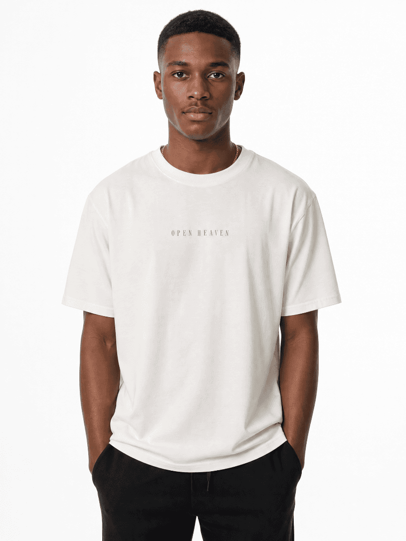 White Open Heaven Hebrew T-Shirt