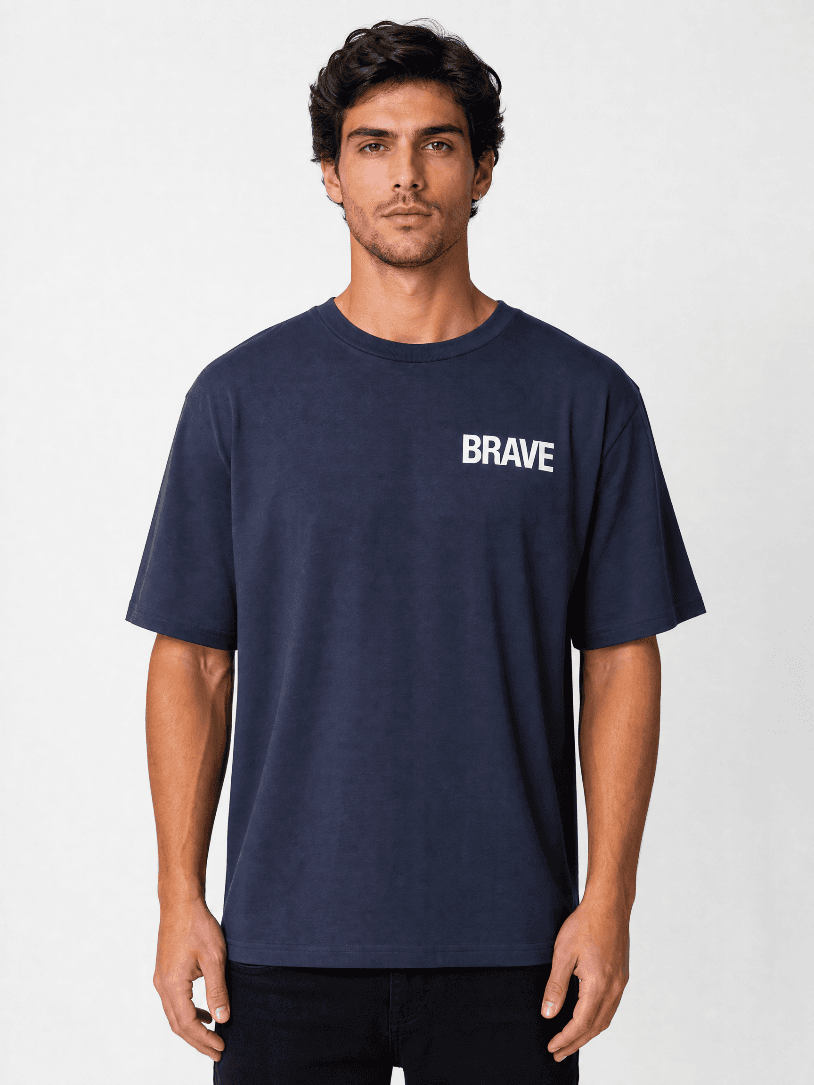 Brave Born Again Navy T-Shirt
