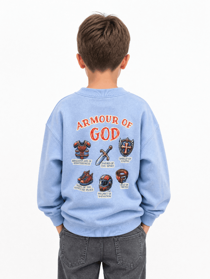 Armor of God Blue Sweater