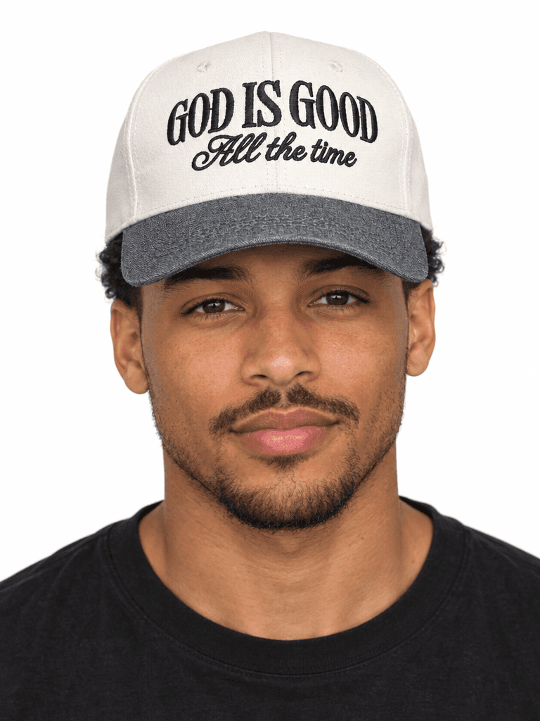 White Denim God is Good Cap